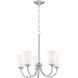 Neighborhood Gwyneth 5 Light 23 inch Brushed Polished Nickel Chandelier Ceiling Light in White Frost Glass, Neighborhood Collection