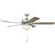 Super Pro 111 60 inch Brushed Polished Nickel with Driftwood/Grey Walnut Blades Contractor Ceiling Fan