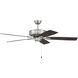 Pro Plus 52 inch Brushed Polished Nickel with Driftwood/Grey Walnut Blades Contractor Ceiling Fan