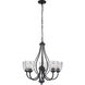 Neighborhood Serene 5 Light 25 inch Espresso Chandelier Ceiling Light in Clear Seeded, Neighborhood Collection