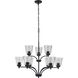 Neighborhood Tyler 9 Light 31.5 inch Flat Black Chandelier Ceiling Light in Clear Seeded, Neighborhood Collection