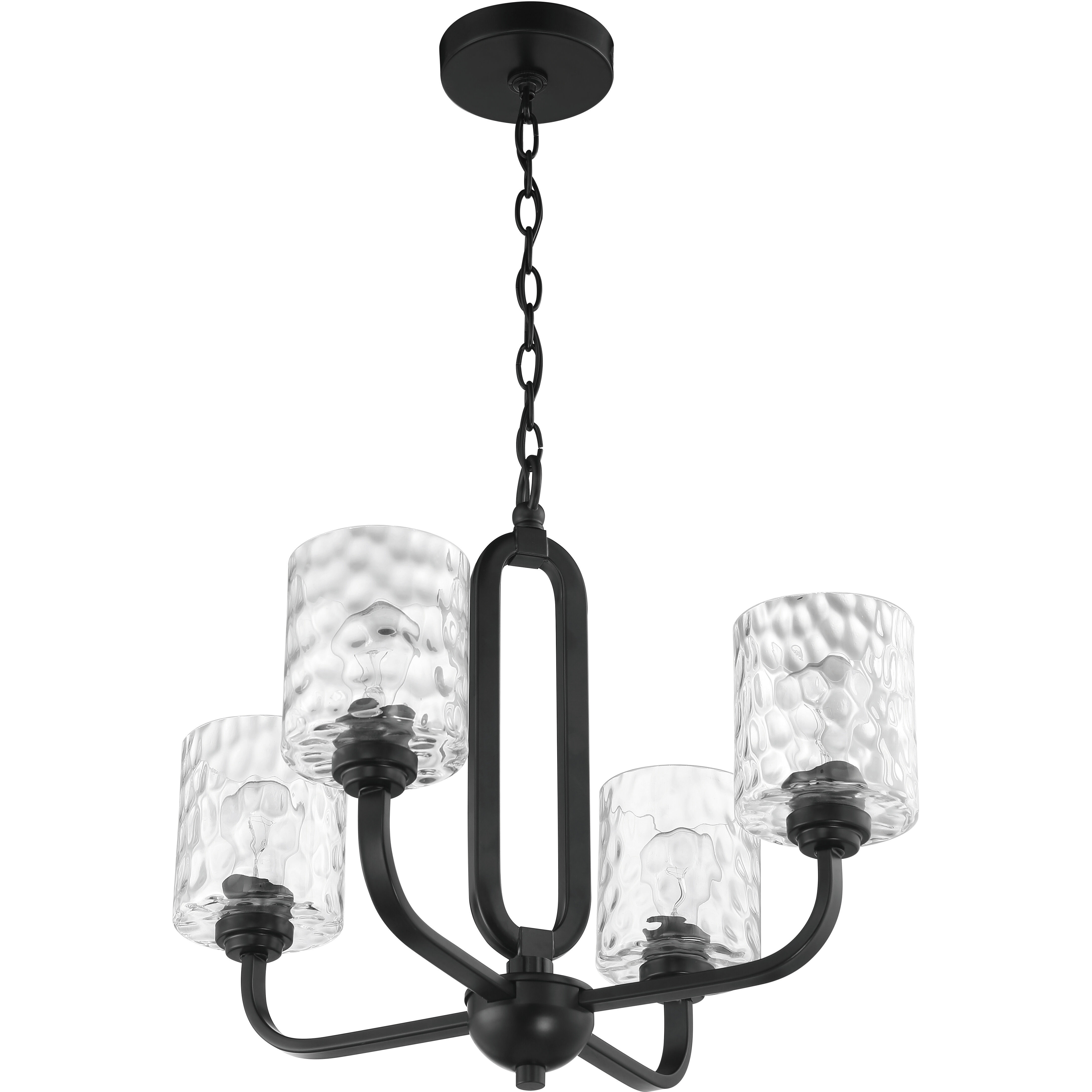 Collins 4 Light 24 inch Flat Black Chandelier Ceiling Light
