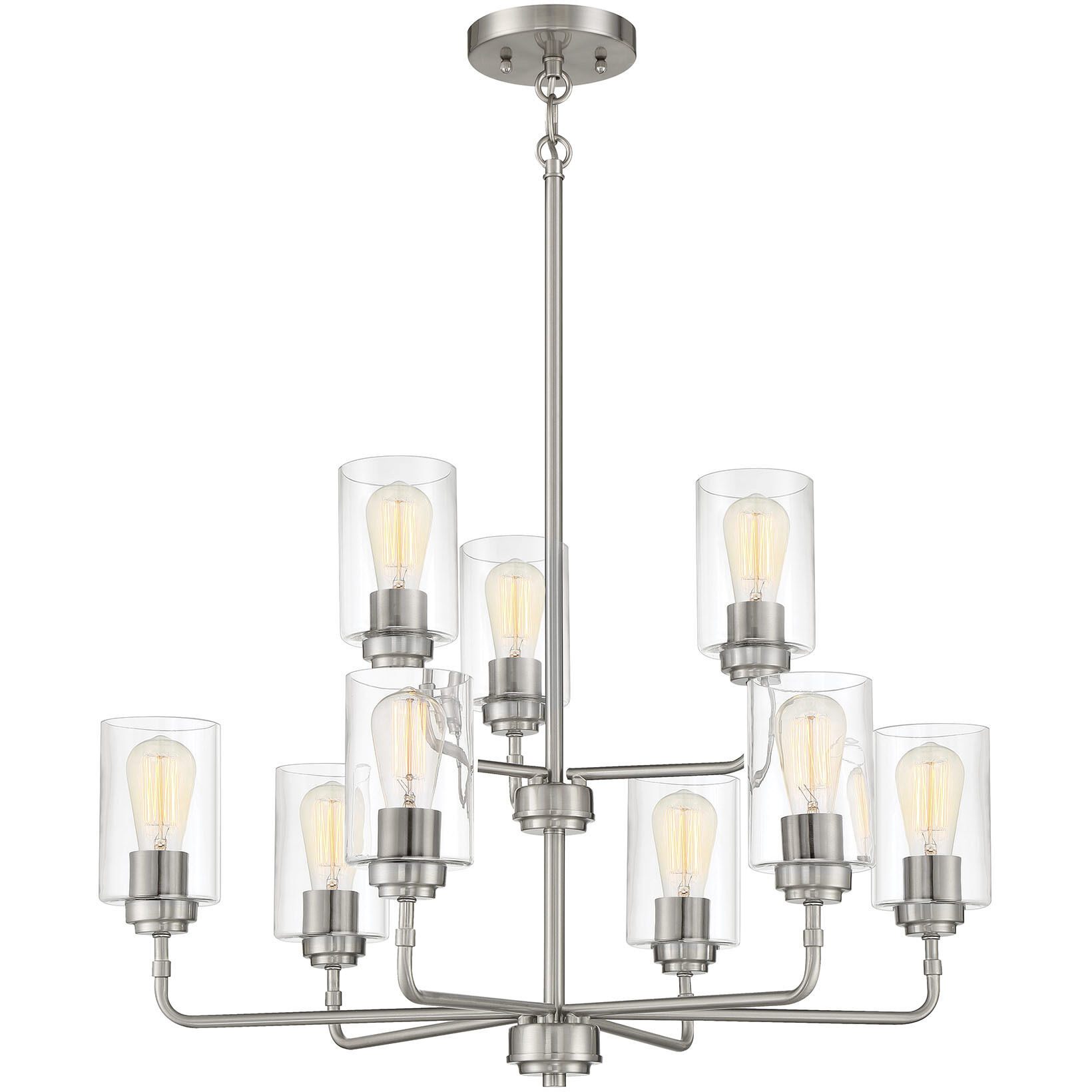 Stowe 9 Light 30 inch Brushed Polished Nickel Chandelier Ceiling Light