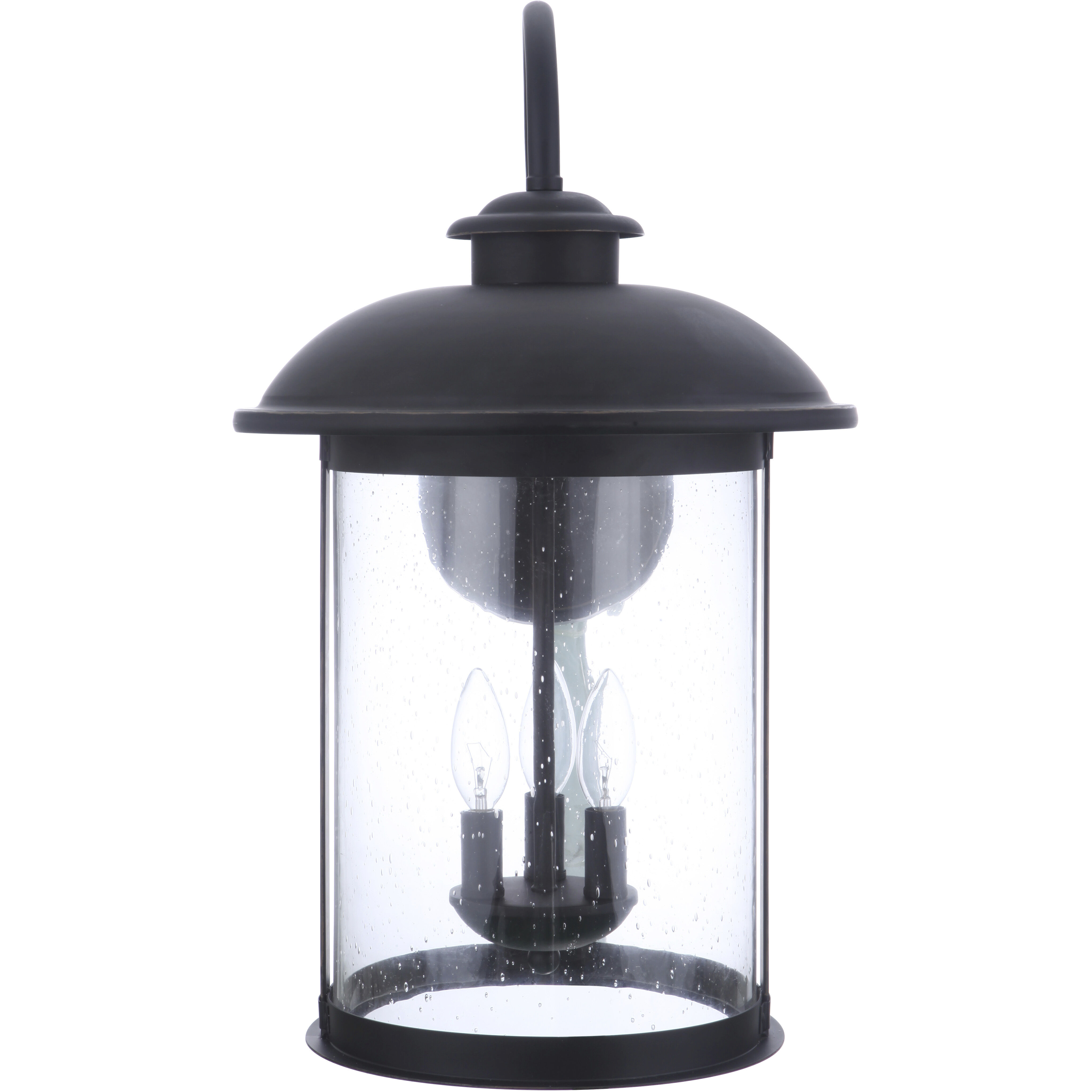 O'Fallon 3 Light 22 inch Dark Bronze Gilded Outdoor Wall Lantern