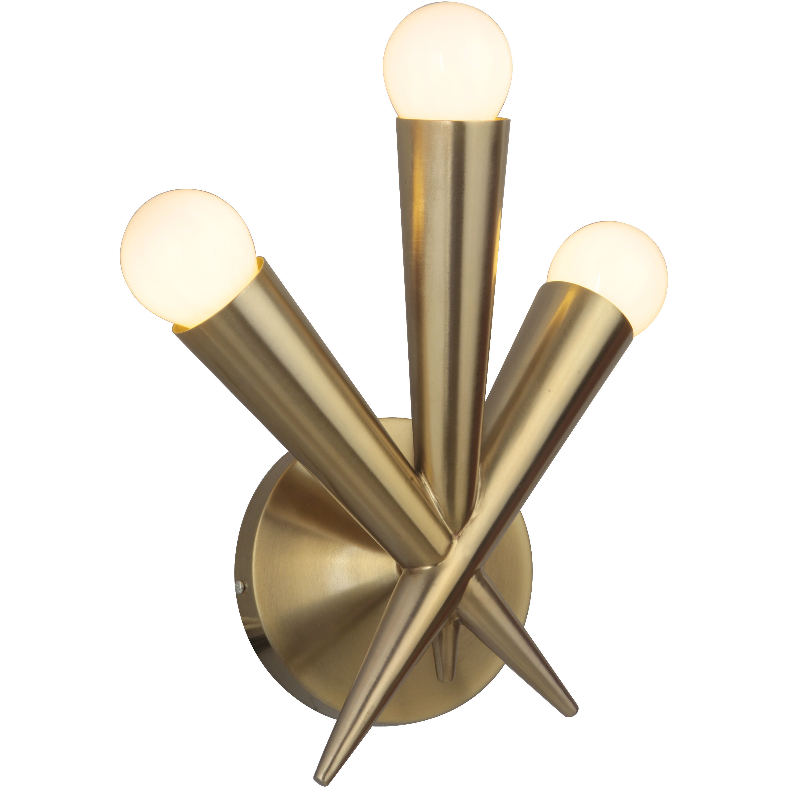 Nova 3 Light 10.37 inch Satin Brass Wall Sconce Wall Light