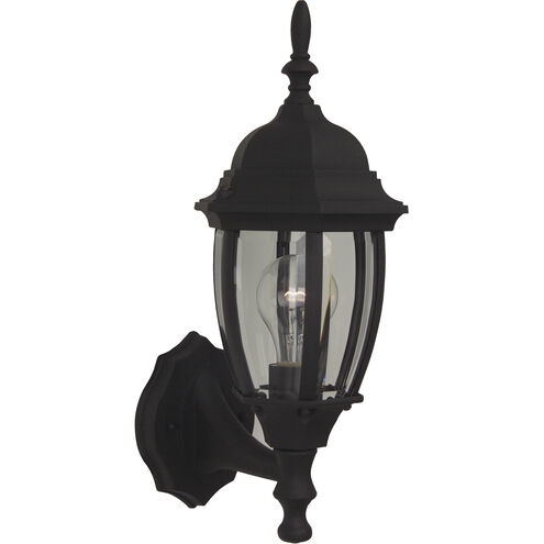 Bent Glass 1 Light 16 inch Textured Black Outdoor Wall Sconce, Small