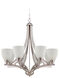 Almeda 8 Light 30 inch Satin Nickel Chandelier Ceiling Light in Frost White