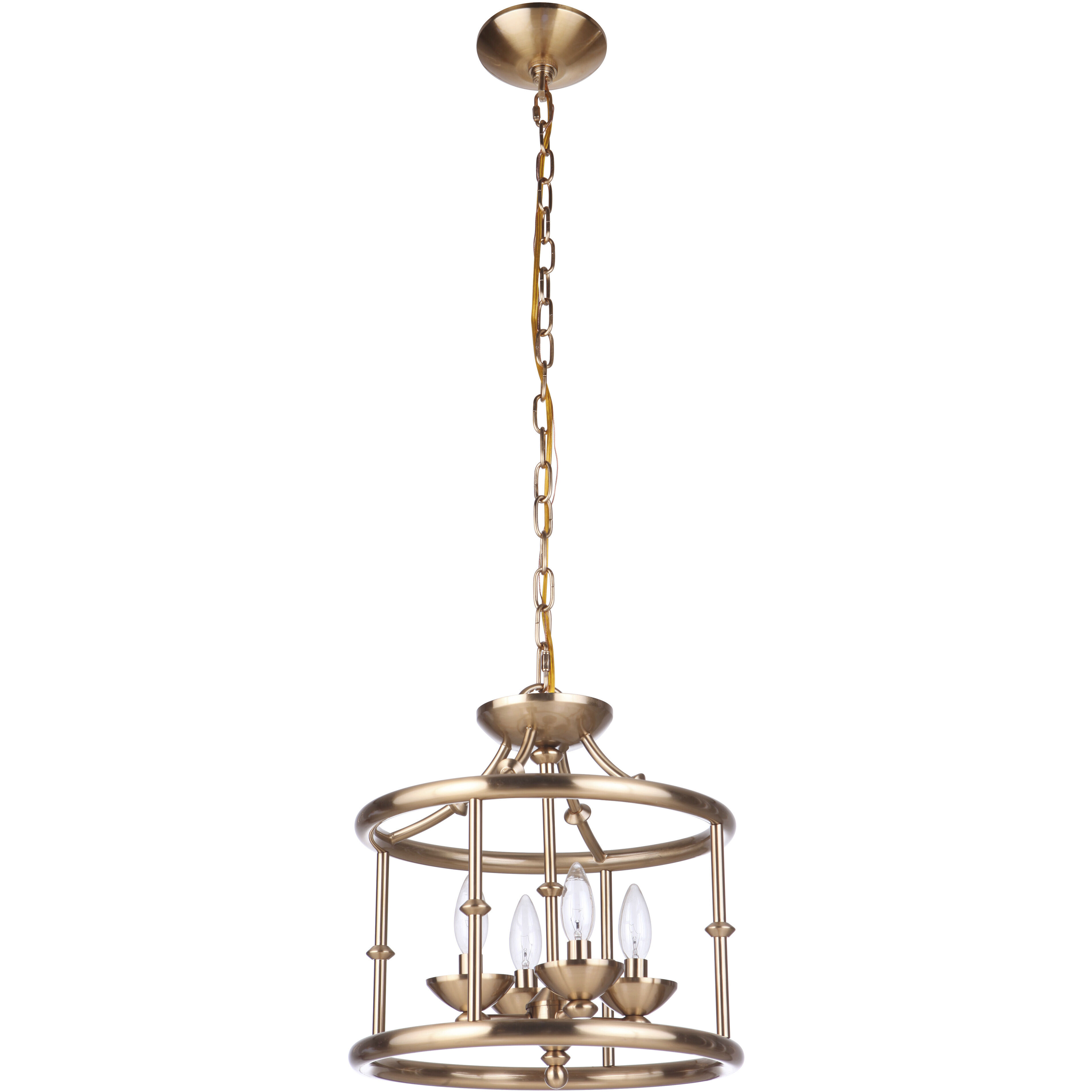 Marlowe 4 Light 14 inch Satin Brass Convertible Semi Flush Ceiling Light