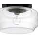 Peri 1 Light 12 inch Flat Black Flushmount Ceiling Light
