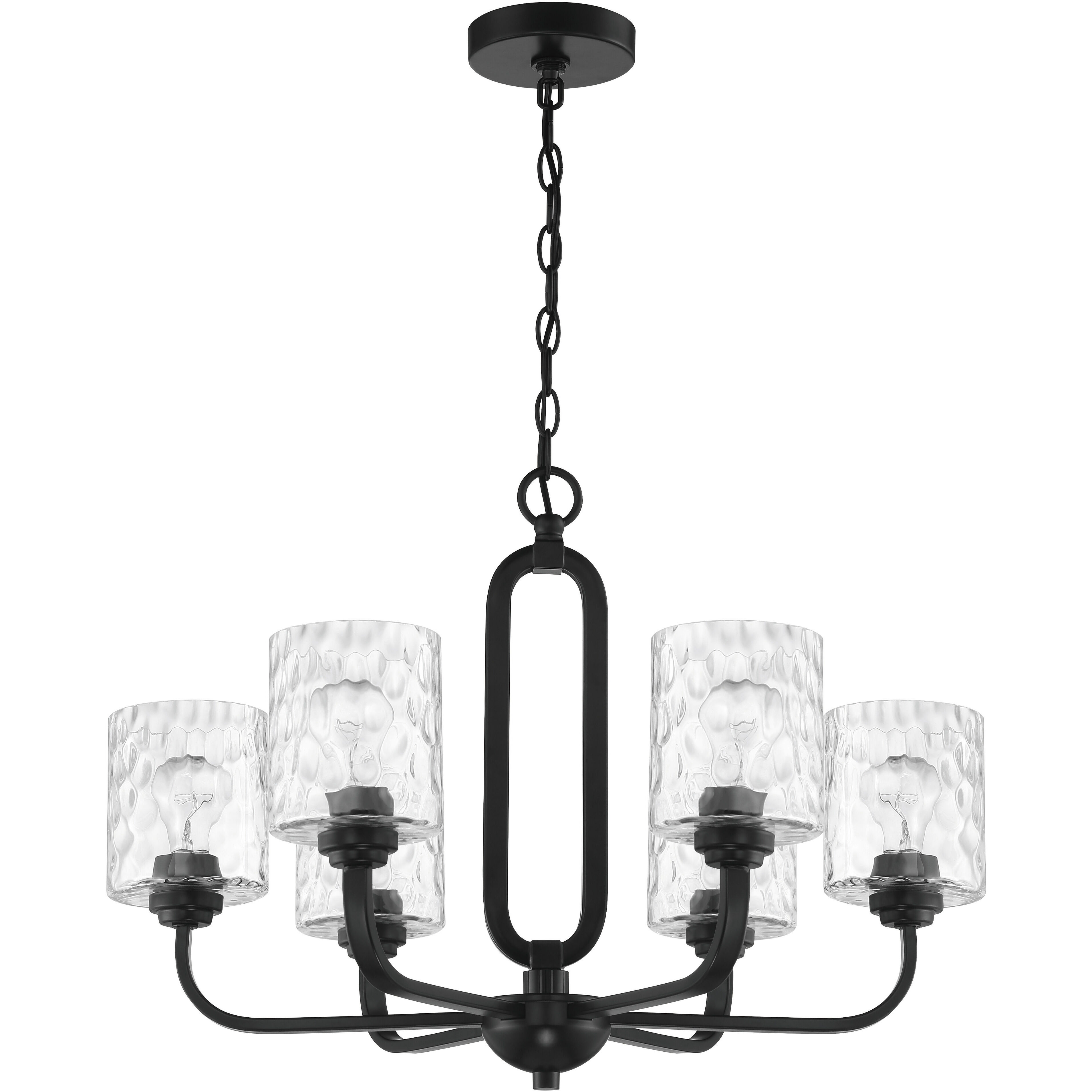 Collins 6 Light 26 inch Flat Black Chandelier Ceiling Light