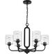 Collins 6 Light 26 inch Flat Black Chandelier Ceiling Light