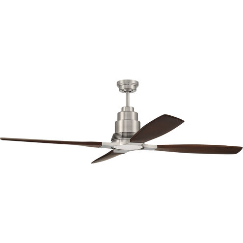 Ricasso 60 inch Brushed Polished Nickel with Walnut Blades Ceiling Fan