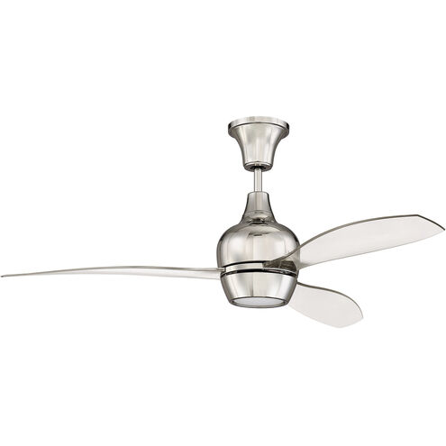 Bordeaux 52 inch Polished Nickel with Clear Acrylic Blades Fan