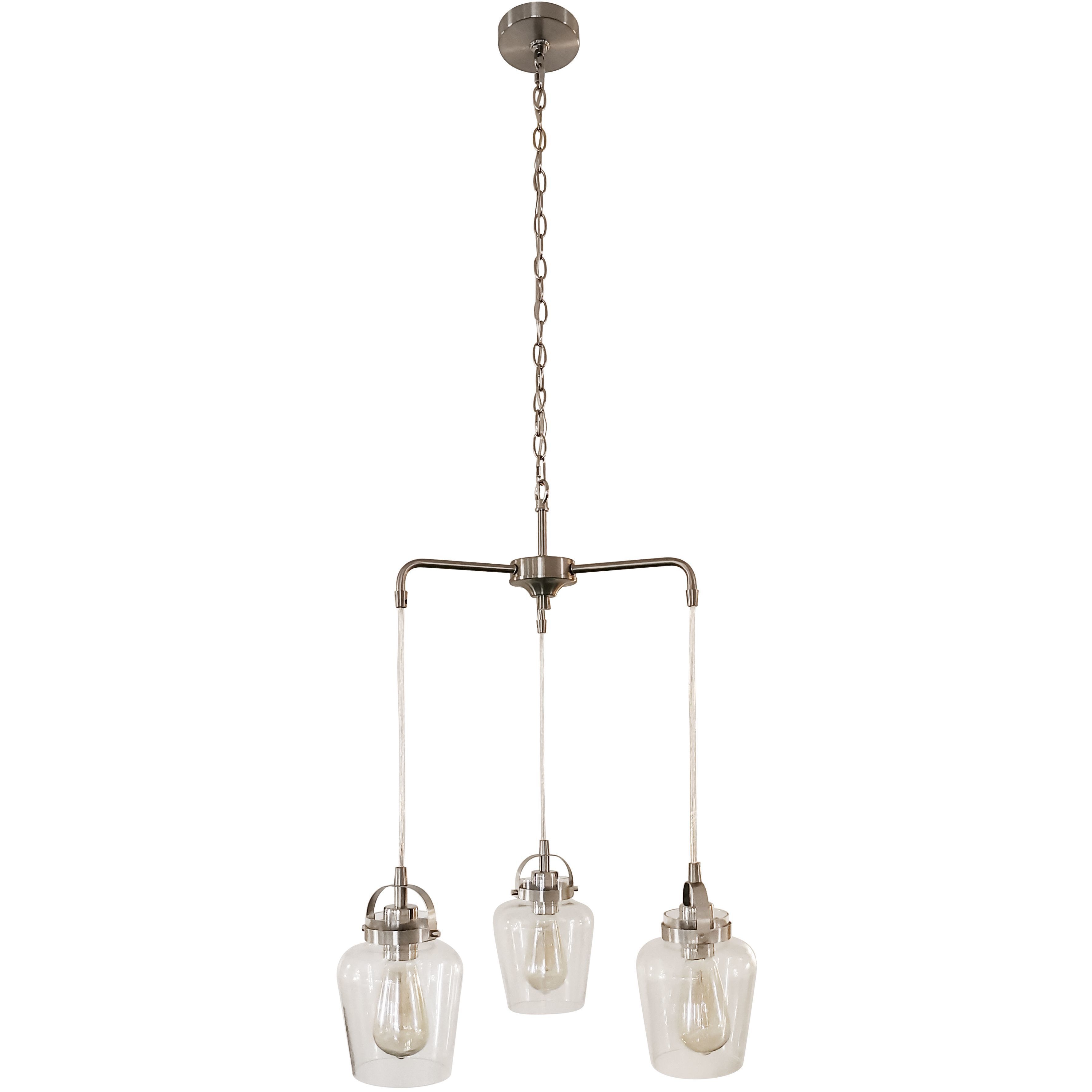 Neighborhood Trystan 3 Light 22 inch Brushed Polished Nickel Chandelier Ceiling Light