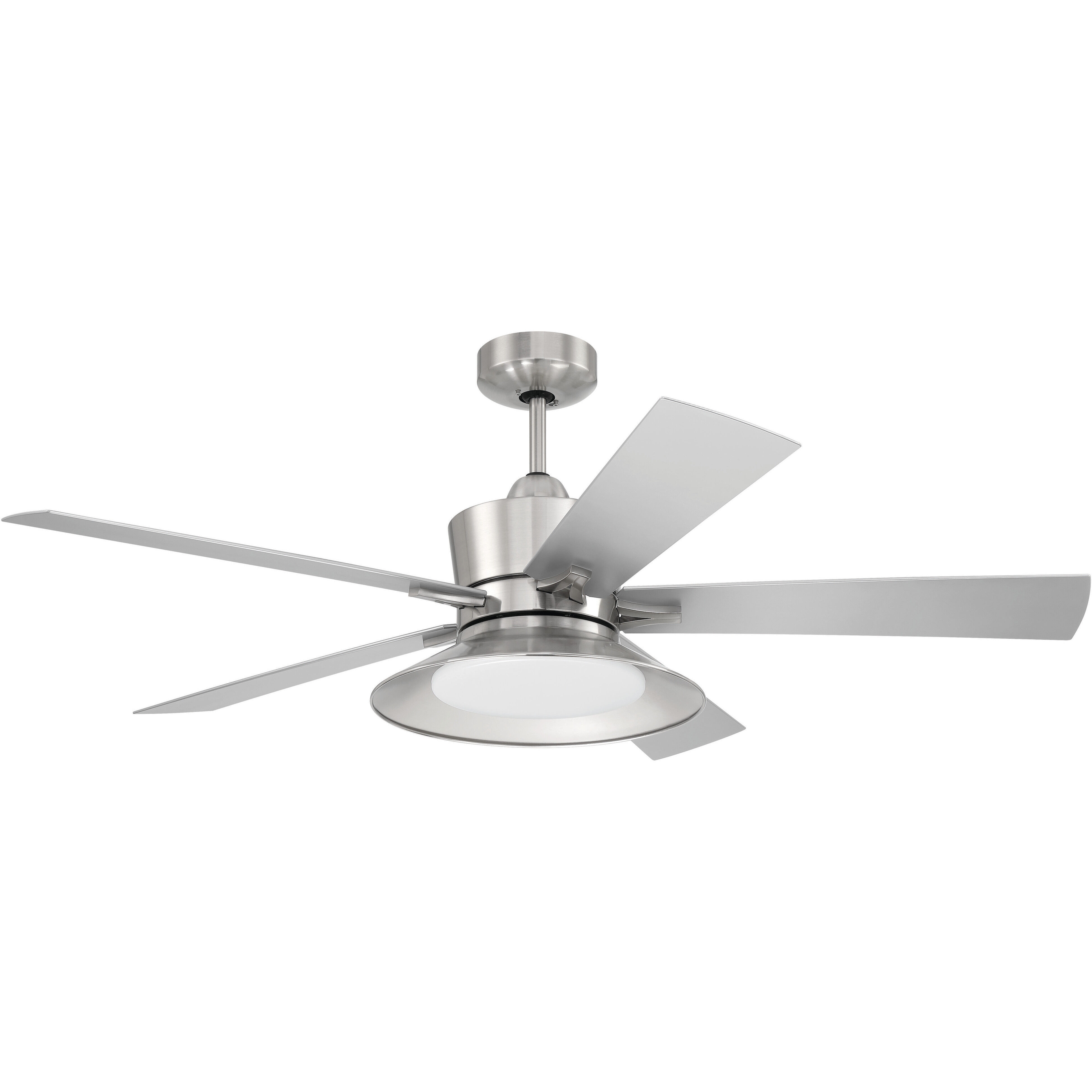 Topper 52 inch Brushed Polished Nickel with Brushed Nickel Blades Fan