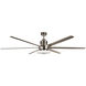 Mondo 72 inch Brushed Polished Nickel with Brushed Nickel Blades Ceiling Fan