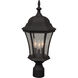 Curved Glass 3 Light 21 inch Textured Black Outdoor Post Mount, Large