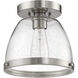 Lodie 1 Light 8 inch Brushed Polished Nickel Flushmount Ceiling Light