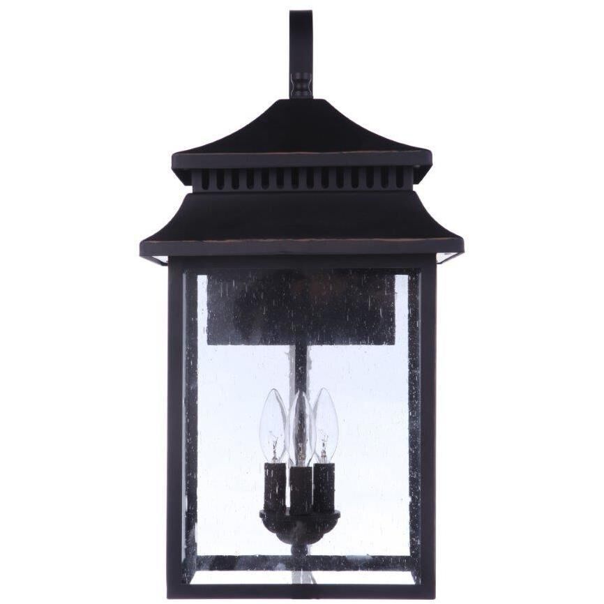 Crossbend 3 Light 24 inch Textured Matte Black Outdoor Wall Lantern