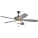 Jamison 52 inch Brushed Polished Nickel with Flat Black/Greywood Blades Ceiling Fan