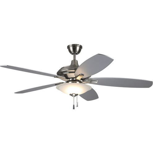 Jamison 52 inch Brushed Polished Nickel with Flat Black/Greywood Blades Ceiling Fan
