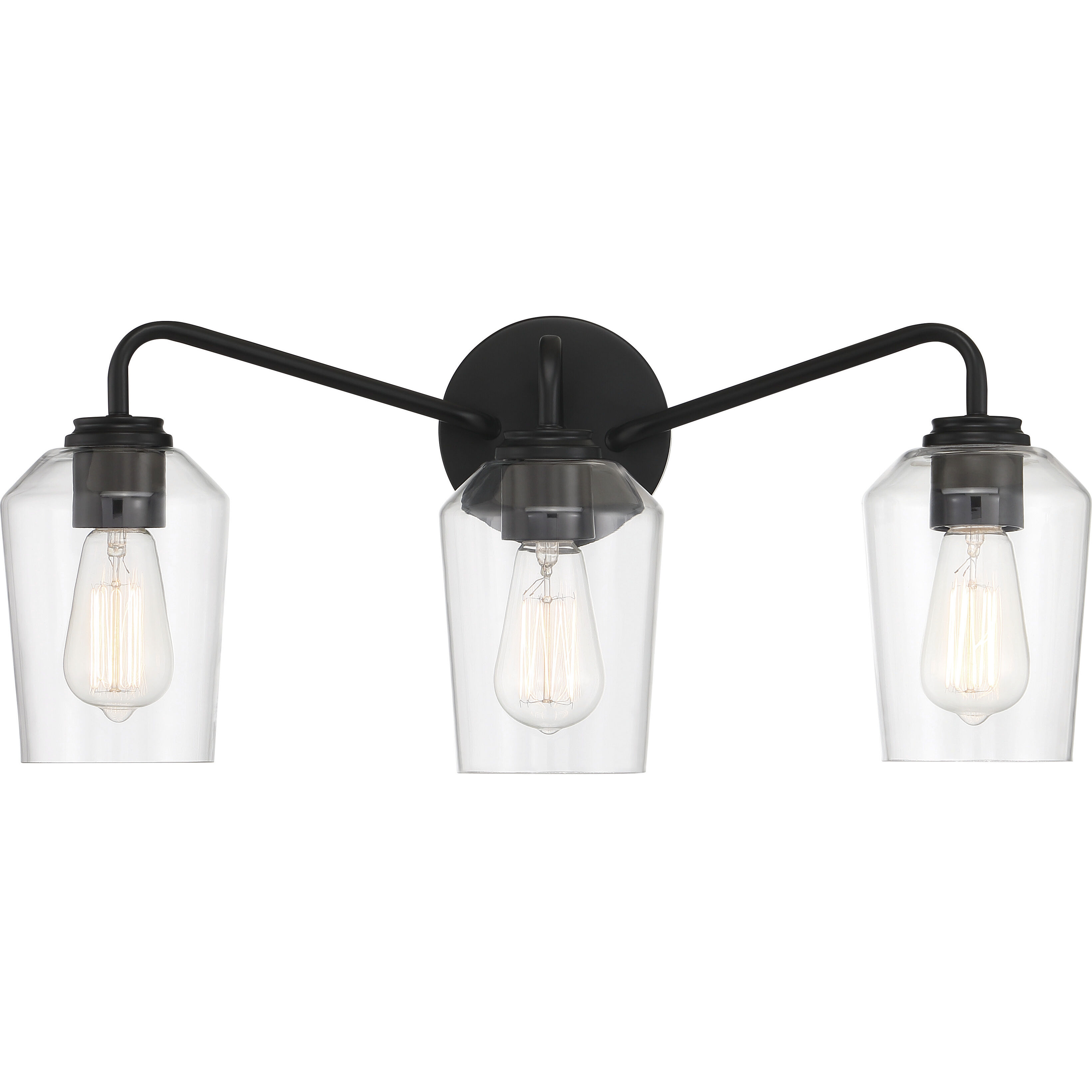 Shayna 3 Light 22 inch Flat Black Vanity Light Wall Light