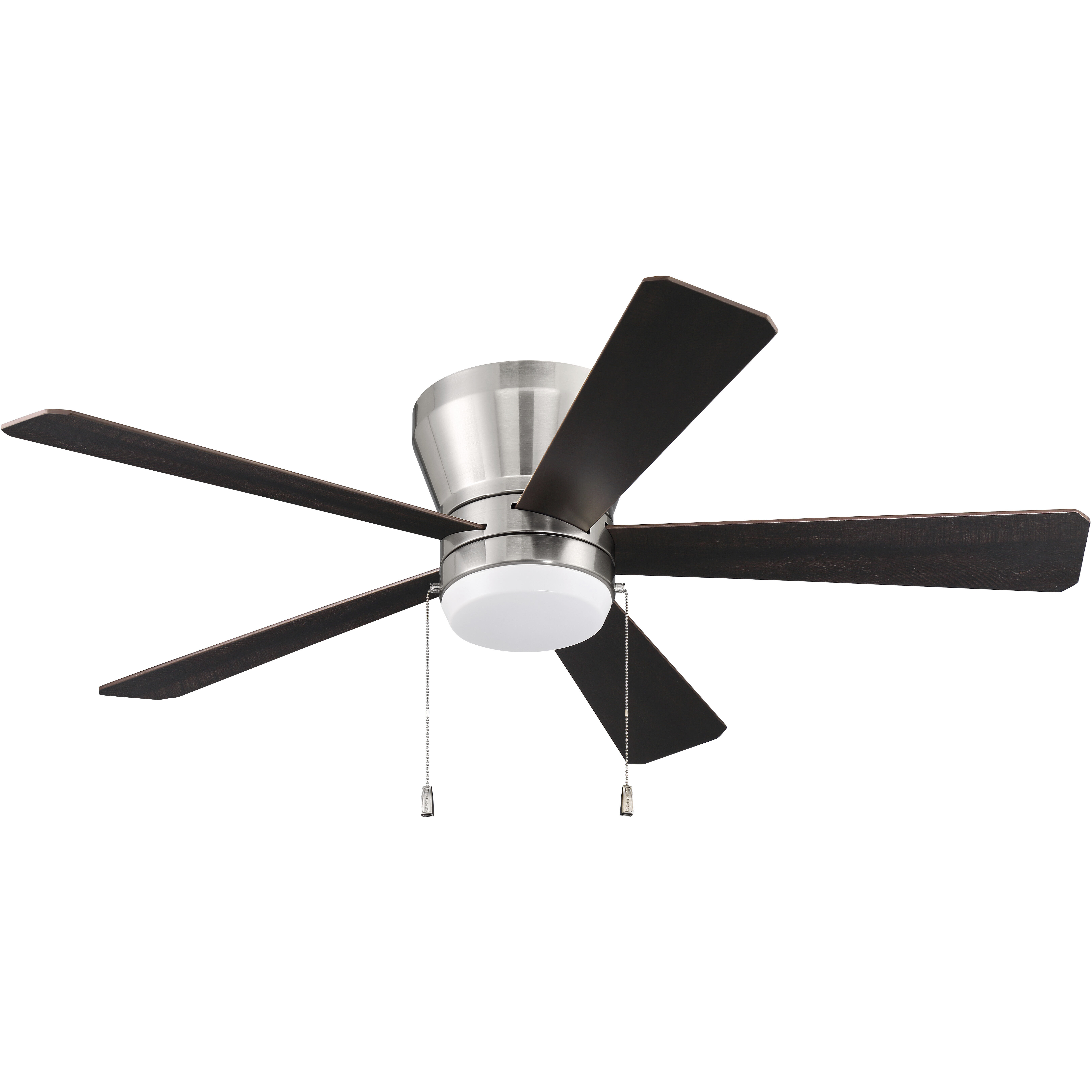 Merit 52 inch Brushed Polished Nickel with Black Walnut/Grey Walnut Blades Ceiling Fan