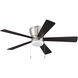 Merit 52 inch Brushed Polished Nickel with Black Walnut/Grey Walnut Blades Ceiling Fan