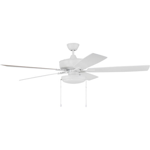 Super Pro 119 60 inch White with White/Washed Oak Blades Contractor Ceiling Fan, Pan