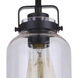 Foxwood 3 Light 22 inch Flat Black with Dark Teak Semi Flush Ceiling Light in Flat Black/Dark Teak