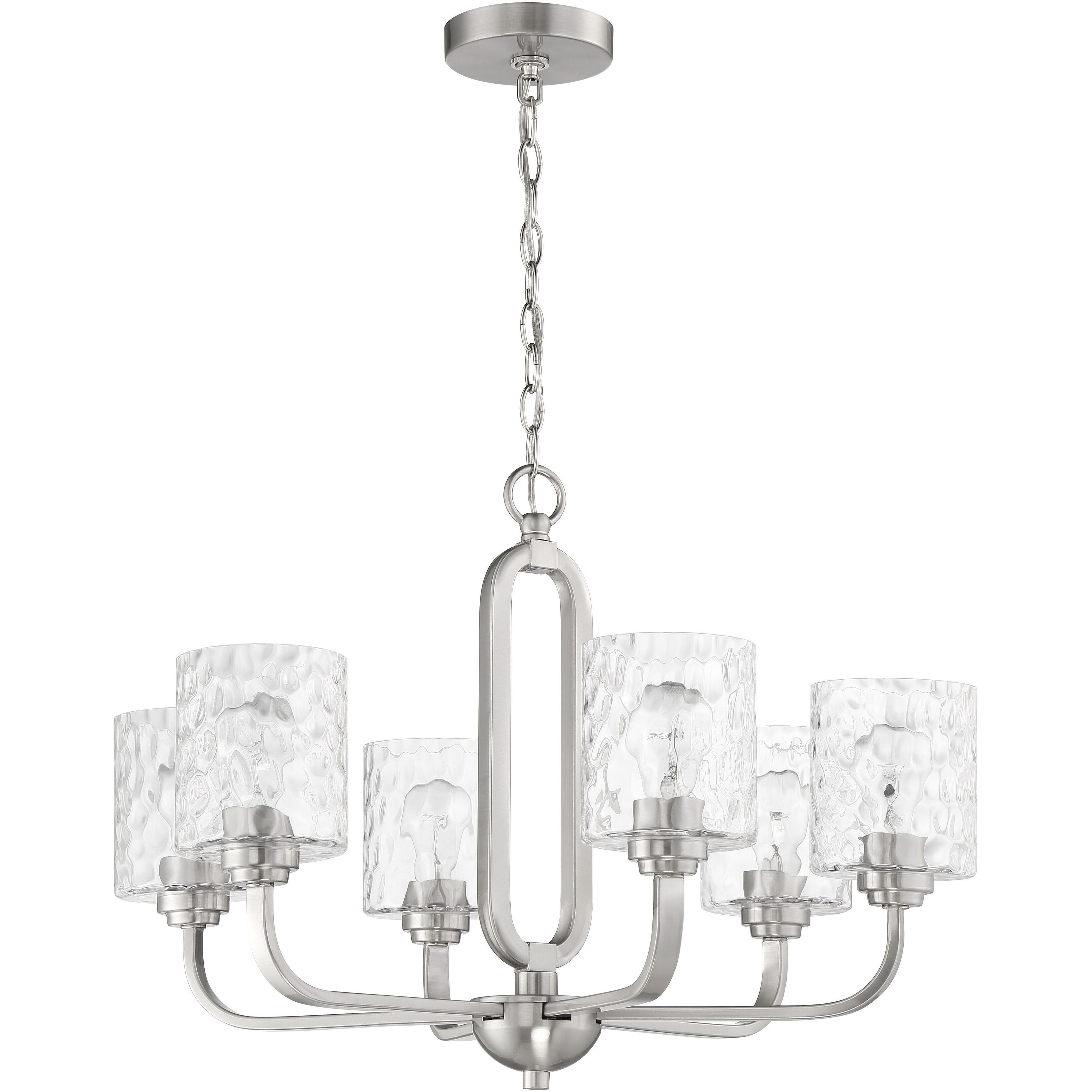 Collins 6 Light 26 inch Brushed Polished Nickel Chandelier Ceiling Light