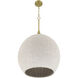 Keira 3 Light 20.5 inch Satin Brass Pendant Ceiling Light in White Rope