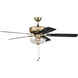 Pro Plus 101 52 inch Satin Brass with Black Walnut/Flat Black Blades Contractor Ceiling Fan