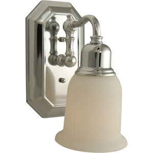 Heritage 1 Light 5 inch Chrome Wall Sconce Wall Light in Frost White