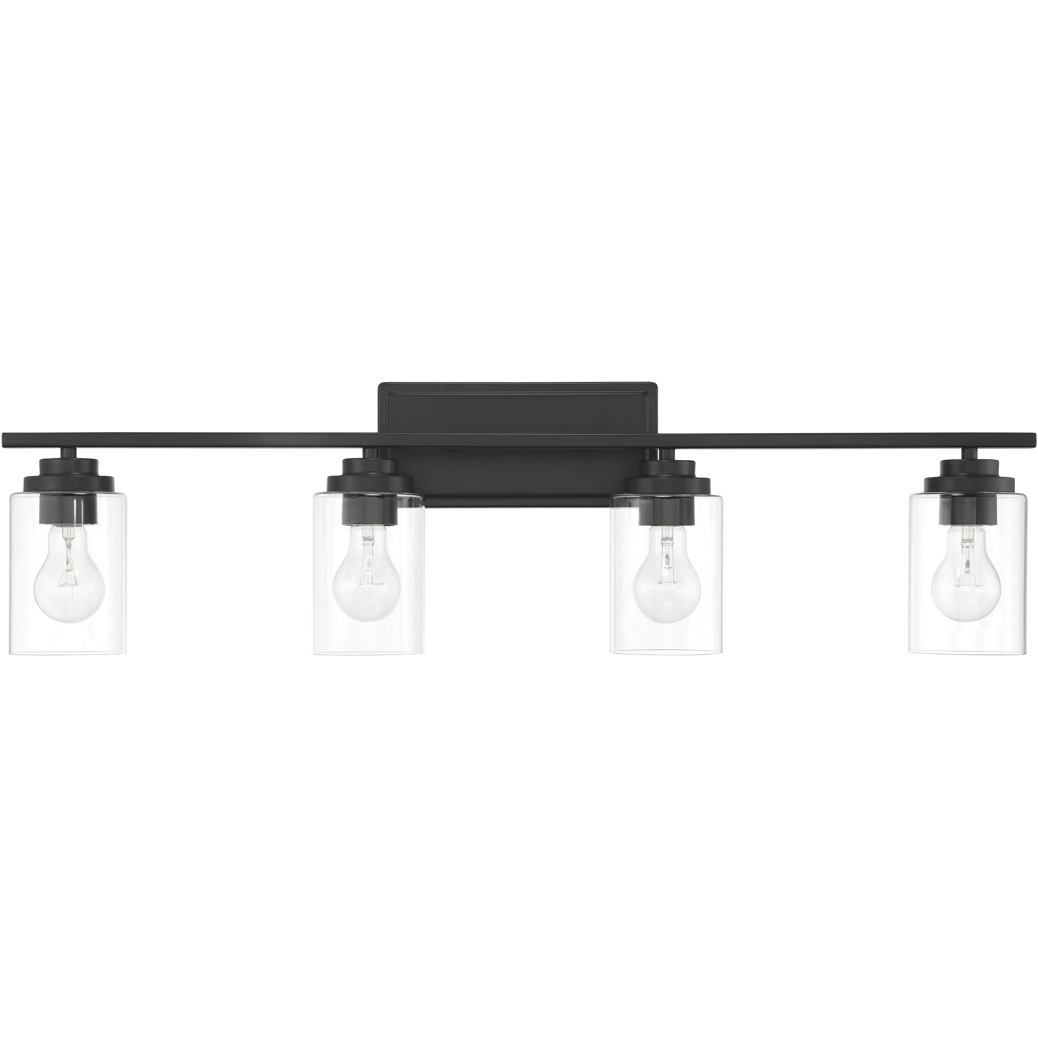 Clark 4 Light 35 inch Flat Black Vanity Light Wall Light