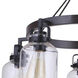Foxwood 5 Light 24.63 inch Flat Black with Dark Teak Chandelier Ceiling Light in Flat Black/Dark Teak