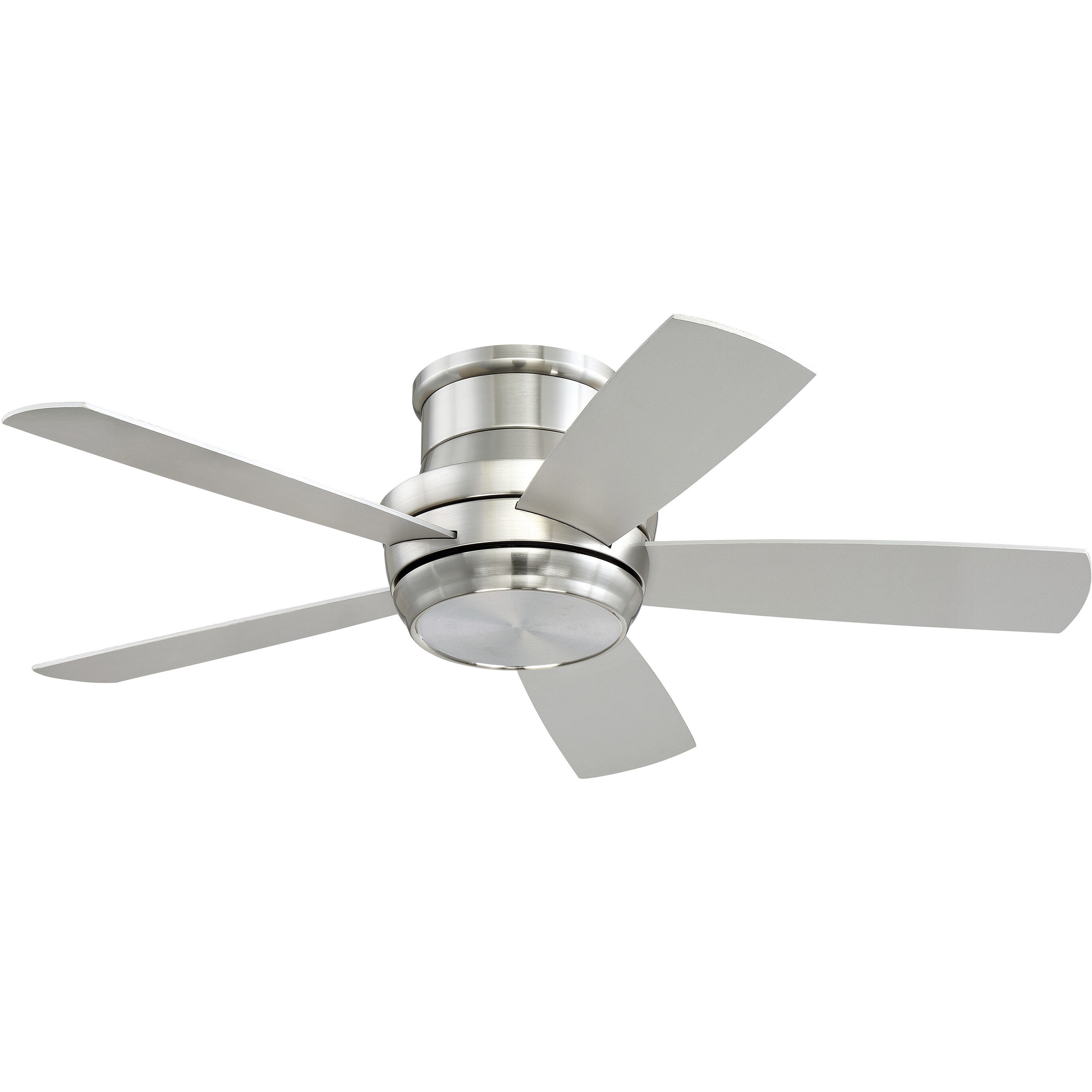 Tempo Hugger 44 inch Brushed Polished Nickel with Brushed Nickel/Maple Blades Ceiling Fan