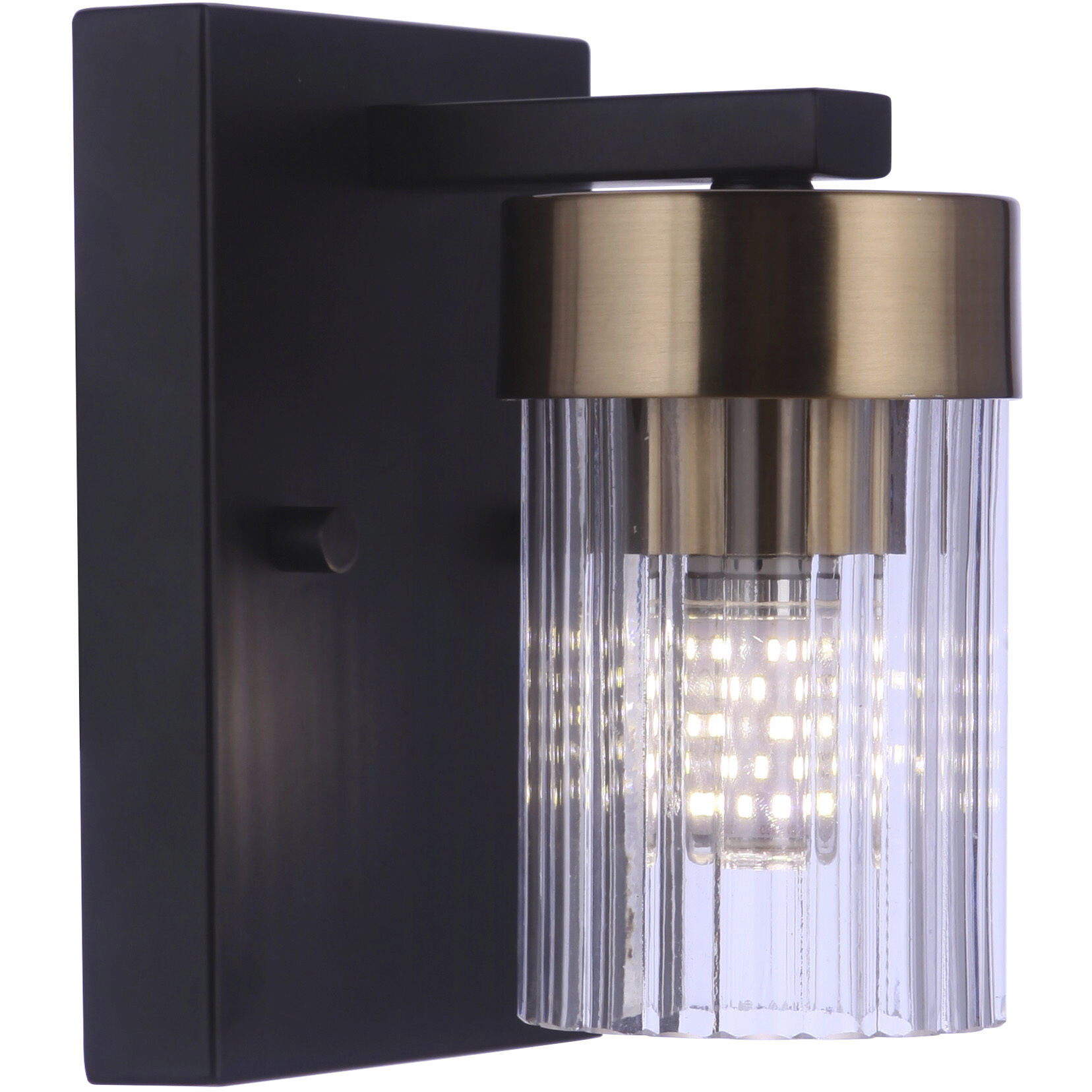 Bond Street 1 Light 4.5 inch Flat Black/Satin Brass Wall Sconce Wall Light