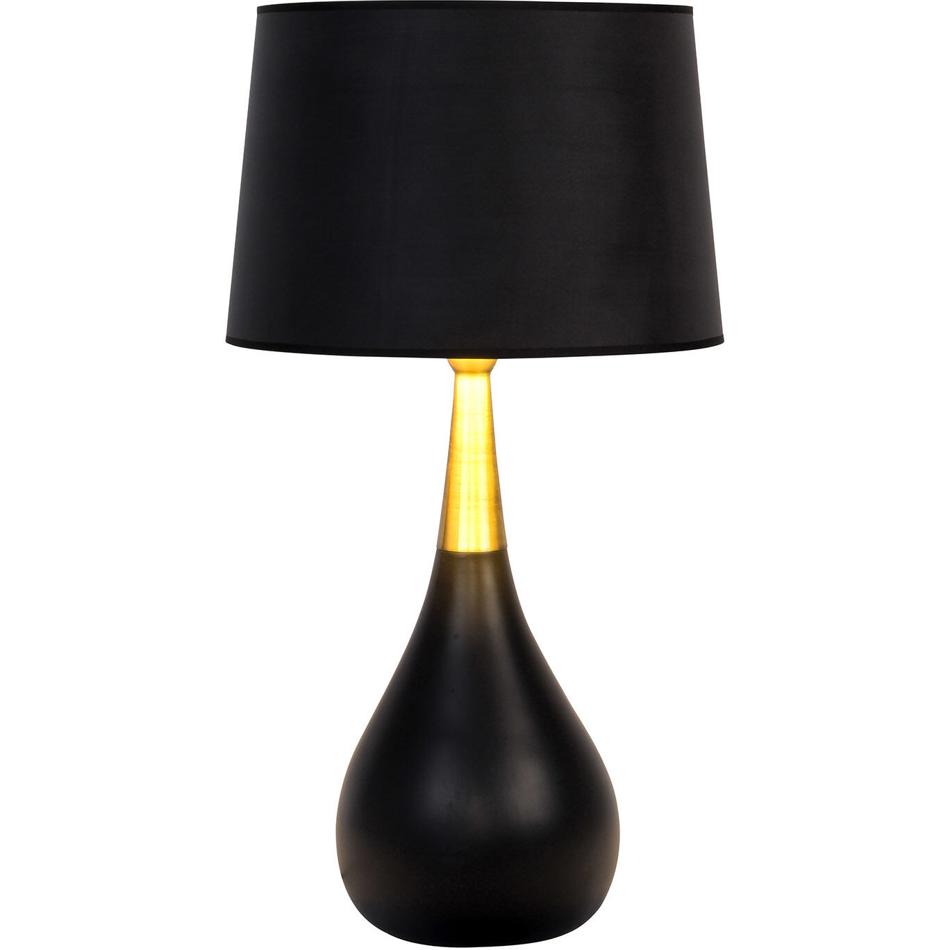 Bejamin 26.5 inch 100 watt Flat Black and Satin Brass Table Lamp Portable Light