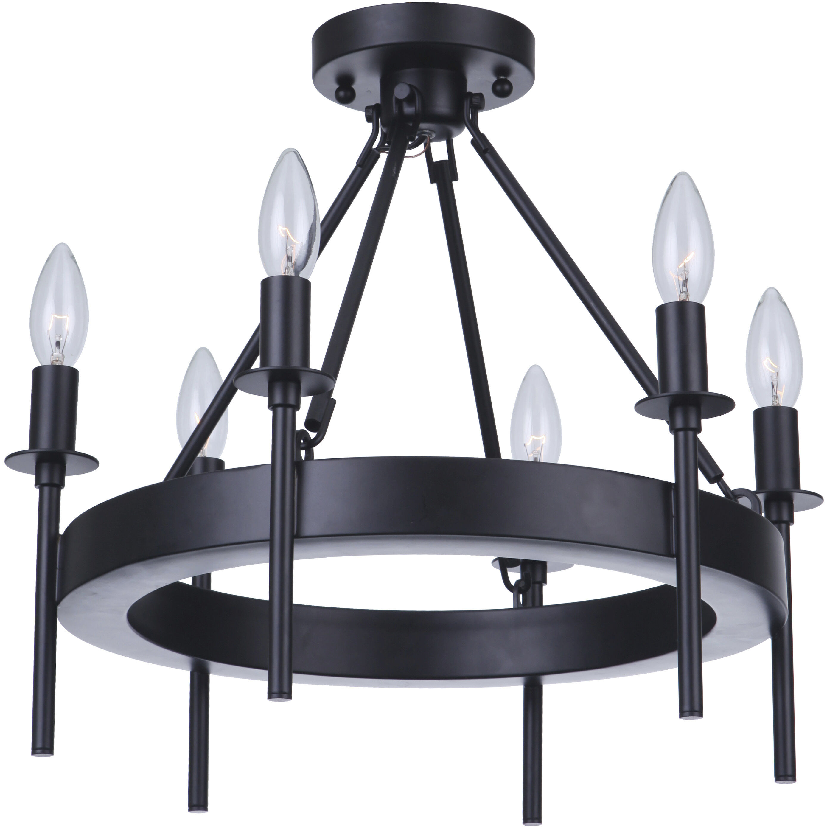 Larrson 6 Light 18 inch Flat Black Semi Flush Ceiling Light