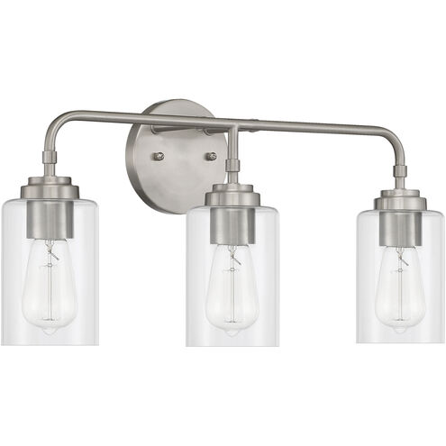 Stowe 3 Light 22 inch Brushed Polished Nickel Vanity Light Wall Light