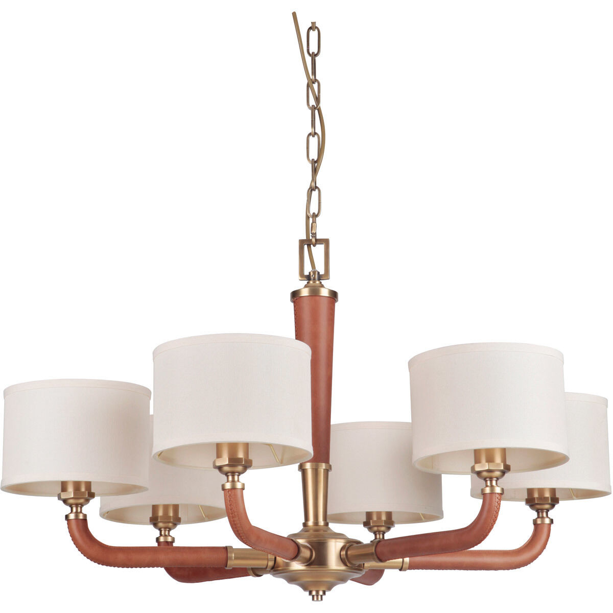 Gallery Huxley 6 Light 34.6 inch Vintage Brass Chandelier Ceiling Light, Gallery Collection