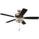 Pro Plus 101 52 inch Satin Brass with Black Walnut/Flat Black Blades Contractor Ceiling Fan