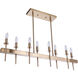 Larrson 8 Light 38 inch Satin Brass Island Ceiling Light