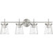 Connell 4 Light 30.5 inch Brushed Polished Nickel Vanity Light Wall Light