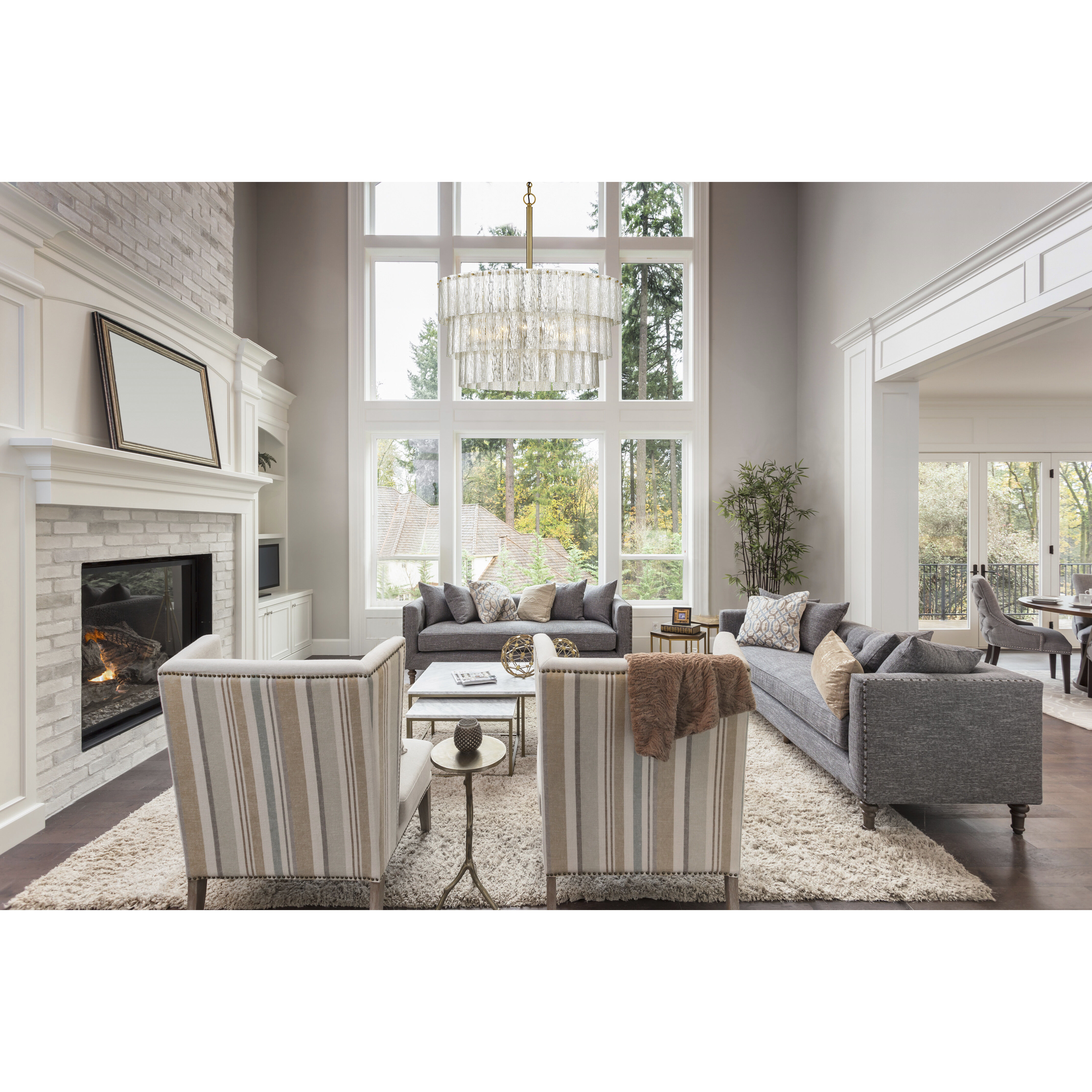 Museo 12 Light 29.5 inch Satin Brass Pendant Ceiling Light