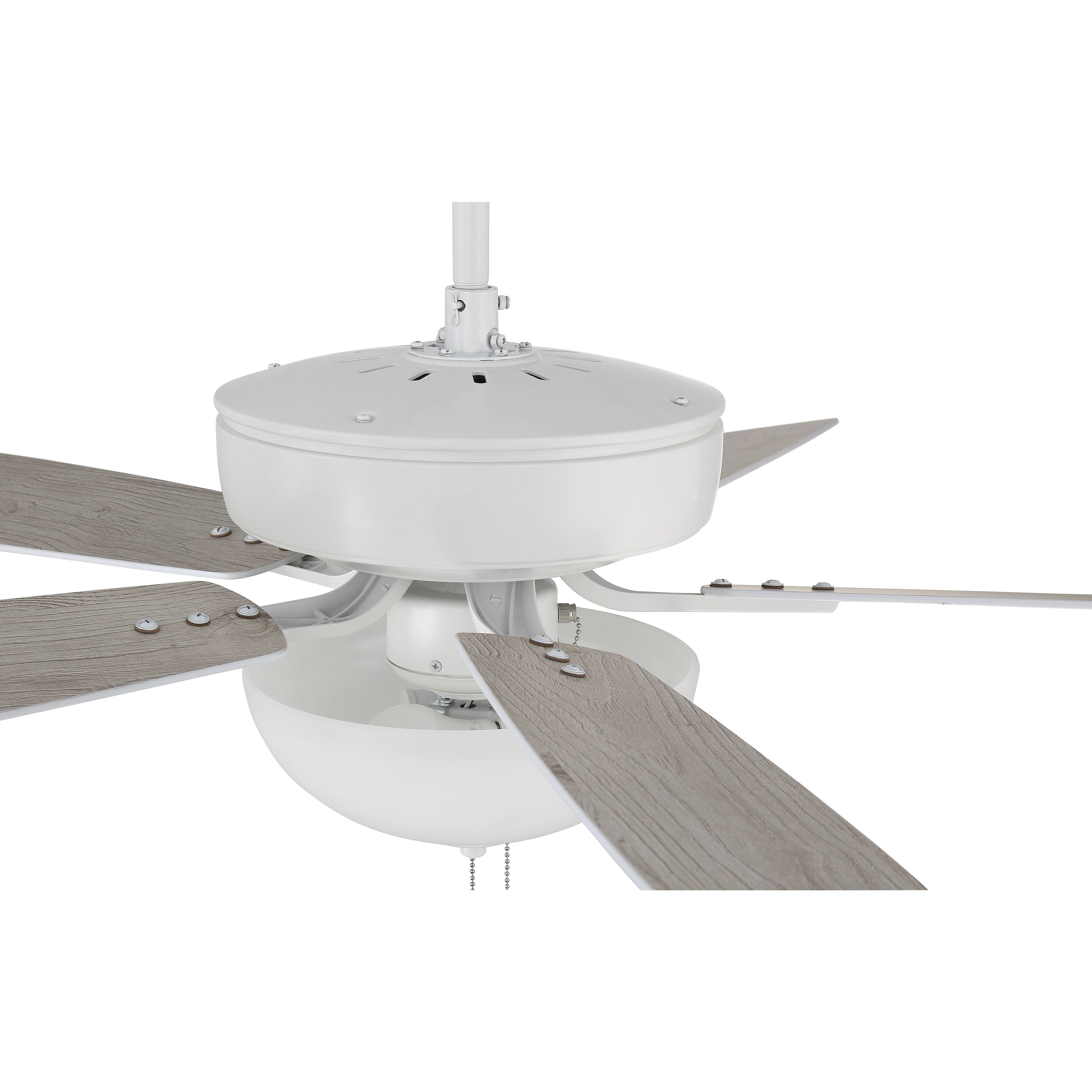 Pro Plus 211 52 inch White with White/Washed Oak Blades Contractor Ceiling Fan in White/Whitewashed Oak