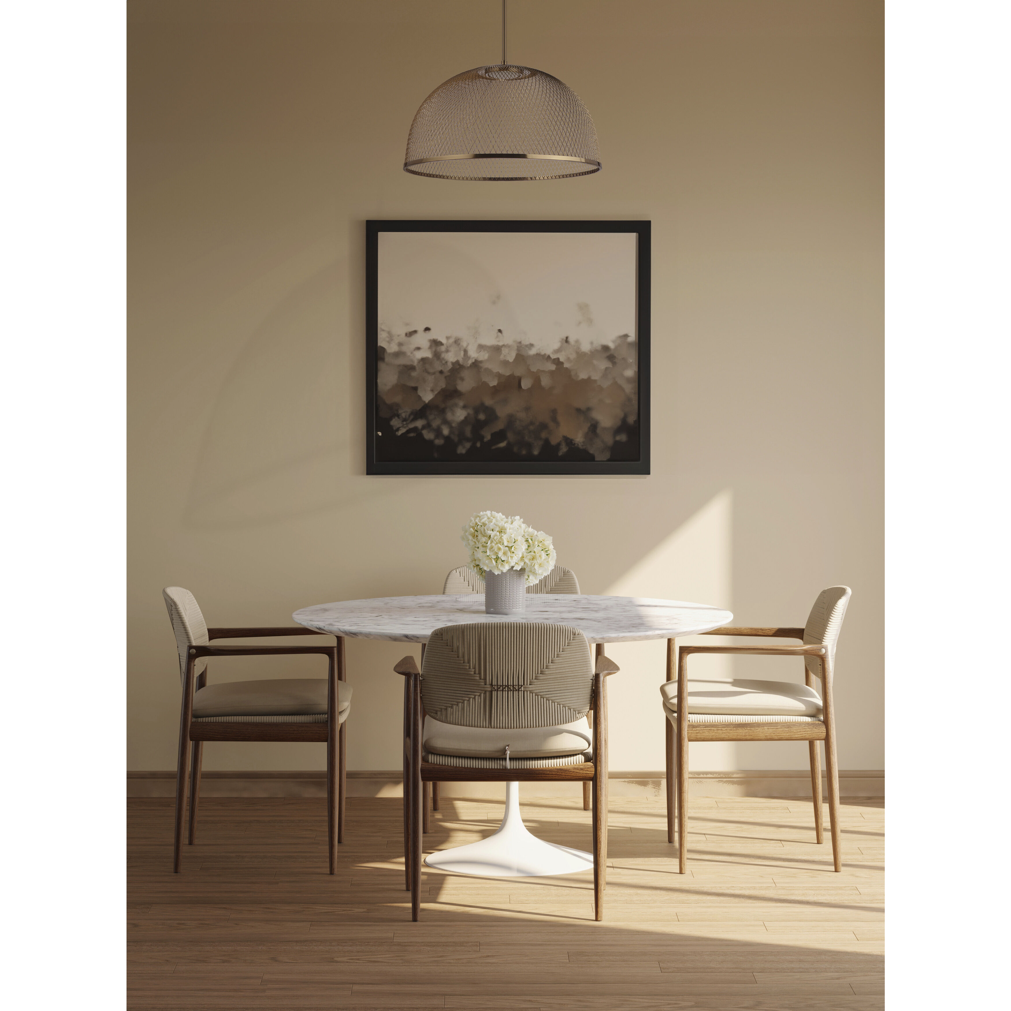 Sculptural Statement LED 24.25 inch Satin Brass Pendant Ceiling Light