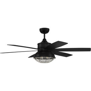 Rugged 52 inch Flat Black/Painted Nickel with Flat Black/Graywood Blades Ceiling Fan