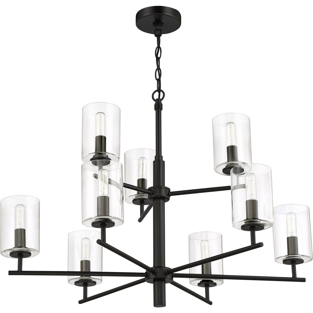 Hailie 9 Light 32 inch Flat Black Chandelier Ceiling Light